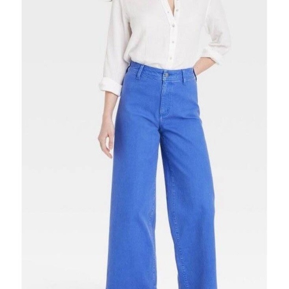 Universal Thread Denim - Universal Thread Electric Blue Wide-Leg High-Rise Jeans